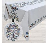 Bishilin Dinner Table Cloth, Camping Table Cloth Wipeable Kitchen Dinner Floral Embroidery 140x200cm (55x78.7)