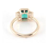 Bishilin Engagement Ring Set, The Promise Ring 9K Gold Simple Style with 2Ct Emerald Created Emerald Size M 1/2