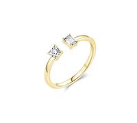Bishilin Gold Wedding Set, Wedding Set Rings for Women Geometry with Square Cubic Zirconia Sterling Silver Size L 1/2