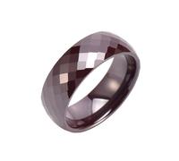Bishilin Her Wedding Band, Black Wedding Bands Rhombus Pattern Ceramic Size L 1/2 Suitable for Wedding Anniversary Holiday