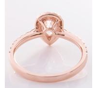 Bishilin Love Friendship Ring, Bridal Rings for Women 14K Rose Gold Water Drop with Moissanite Size R 1/2