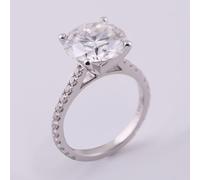 Bishilin Pre Engagement Ring, Marriage Ring 18.1K White Gold 4 Prongs with 2Ct Moissanite Size J 1/2