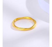 Bishilin Promise Ring To Myself, The Wedding Ring 24K Yellow Gold Morbius Ring Narrow 2MM Size L 1/2