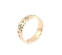 Bishilin Promise Ring Vintage Style, The Engagement Ring 9K Rose Gold with Round Shape Blue Green Moissanite Size I 1/2