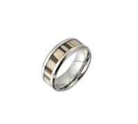 Bishilin Rings for Him, Men Rings Silver Wood Pattern Size L 1/2 Suitable for Wedding Anniversary Holiday