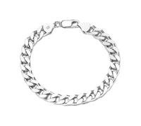 Bishilin Silver Bracelet Man, Fashion Bracelets Curb Chain 3.6mm Sterling Silver 21.5cm for Holiday Gifts Family Parties Wedding