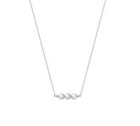 Bishilin Silver Necklace for Women, Necklace Chain Three Pearl Sterling Silver Suitable for Wedding Anniversary Holiday