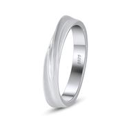 Bishilin Silver Wedding Band, Engagement Ring 925 Sterling Silver Mobius 3mm Size R 1/2 Family Parties Wedding