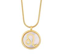 Bishilin Stainless Steel Necklace Extension, Necklace Chains Gold Round with Leo Suitable for Wedding Anniversary Holiday
