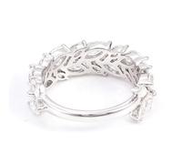 Bishilin The Engagement Ring, Promise Ring Women 18.1K White Gold Leaf with Marquise Moissanite Size L 1/2