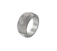 Bishilin The Wedding Band, Women's Band Rings Silver Grey with Rectangle Stone Stainless Steel Size R 1/2