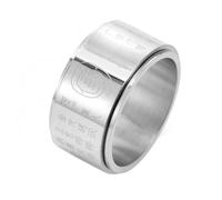 Bishilin Unique Mens Wedding Ring, Silver Eternity Ring Religious Wide Spinner Size T 1/2 for Holiday Gifts Family Parties Wedding