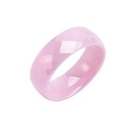 Bishilin Vintage Ring Set, Gothic Wedding Ring Pink Rhombus Pattern Ceramic Size L 1/2 for Holiday Gifts Family Parties Wedding