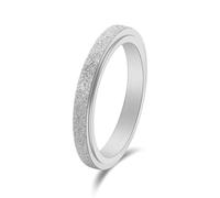 Bishilin Wedding Band Set, Unique Engagement Ring Silver Frosted and Rotatable Size R 1/2 for Holiday Gifts Family Parties Wedding