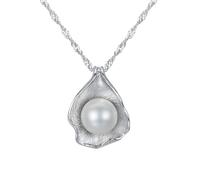 Bishilin Women Necklace, Sterling Silver Necklace Stack White Shell and Pearl Suitable for Wedding Anniversary Holiday