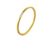 Bishilin Women's Statement Rings, Chunky Gold Ring Set Round Shape White Cubic Zirconia Three Size L 1/2