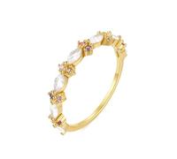 Bishilin Yellow Gold Ring Sets for Women, Promise Ring to Self 14K Marquis with Moissanite Size I 1/2