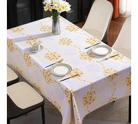 Bishilin Yellow Tablecloth Birthday, Table Covers Vintage 55x55 Inch Hydrangea Flowers Pattern PVC