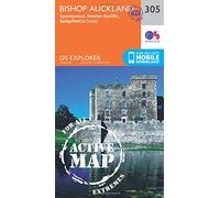 Bishop Auckland Map | Weatherproof | Spennymoor, Newton Aycliffe, Sedgefield & Crook | Ordnance Survey | OS Explorer Active Map 305 | England | Walks | Hiking | Maps | Adventure