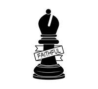 Bishop Chess Piece Faithful Women's T-Shirt - White - XXL - White