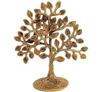 BishtHub Brass Decorative Kalpavriksha Tree Artifacts for Home Decoration Showpiece Table Top Decor, Tableware- (17 CM Approx)