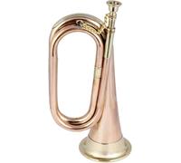 BishtHub Copper & Brass Bugle Decorative Musical Instrument Bugle With Mouthpiece For School Band Cavalry- 12 Inch Length(Approx)