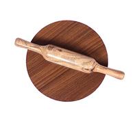 BishtHub Handcrafted Wooden Chakla Belan Set Rolling Plate Roti Maker Roll 10 Inch