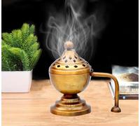 BishtHub Loban Incense Burner Incense Holder Sambrani Dhoop Burner with Handle for Home Purifying for Home Office Decor Temple Prayer