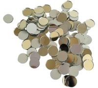 BishtHub Round Shaped Mirror Mosaic Tiles Craft Shiny Mirrors for Craft Projects and Sheesha Embroidery, Jewelry Making DIY- Pack of 100 Pcs