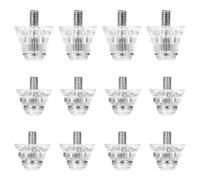 Bisienya 12 Pcs Football Boots Studs Replacement,2 Sizes 13mm/16mm Transparent Rugby Studs,Replacement Soft Ground Studs,Thumb Rubber Football Studs Plastic Nylon Studs