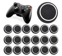 Bisienya 18 Pcs Controller Thumb Grips,Controller Grips Non-Slip and Wear-Resistant Replacement Protective Cover Compatible with Ps5 Ps4 Ps3 Ps2 Series X S Switch Pro (Black With White)