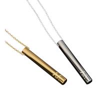 Bisienya 2 PCS Breathlace,Anxiety Necklace,Portable Anti Anxiety Breathing Necklace,Unzipped The Breathlace,Anxiety Relief,Suitable for Men and Women Gift (Steel,Gold)