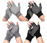 Bisienya 4 Pairs of Fingerless Work Gloves,Fingerless Work Gloves for Men,Non-slip,Breathable,Suitable for Construction,Outdoor Sports Activities and UV Resistant,Unisex
