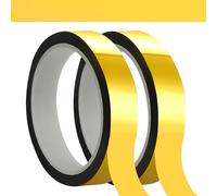 Bisienya Gold Tape 2pcs Gold Washi Tape Metallic Color Foil Washi Tape Solid Foil Wall Tape Stickers 15mm*50m for DIY Scrapbook Craft Gift Packaging Wall Decoration