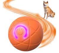 Bisienya Interactive Dog Ball, Orange, Moving Dog Toy with LED Flash, Built-In Multiple Sports Modes, Suitable for Energetic Play of Kittens and Puppies