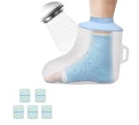 Bisienya Waterproof Leg Cover for Shower Waterproof Foot Cover for Shower Leg Cast Cover for Shower Reusable Waterproof Cast Cover Leg with 5 Waterproof Wound Patches for Swimming Bandages and Wounds
