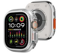 Bisikor 2 in 1 Metal Case Compatible with Apple Watch Ultra 3/2/1 49mm, Rugged Shockproof Metal Bumper Case with Back Cover for iWatch 49mm (Silver)