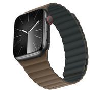 Bisikor Compatible with Apple Watch Band 49 46 45 44 42 41 40 38mm Double Sided Wearable Silicone Magnetic Strap for iWatch Ultra SE Series 11 10 9 8 7 6 5 4 3 2 1 (38/40/41/42, L-Brown/L-Black)