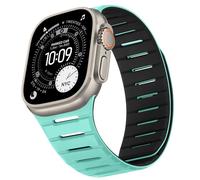 Bisikor Compatible with Apple Watch Band 49 46 45 44 42mm, Double Sided Wearable Soft Breathable Replacement Loop Strap for iWatch Ultra SE Series 11 10 9 8 7 6 5 4 3 (Green/Black)