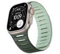 Bisikor Compatible with Apple Watch Band 49 46 45 44 42mm, Double Sided Wearable Soft Breathable Replacement Loop Strap for iWatch Ultra SE Series 11 10 9 8 7 6 5 4 3 (Darkgreen/Lightgreen)