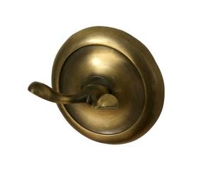 Bisk 00408 Deco Double Wall Hook in Antique Brass, 7.5 x 6 x 7.5 cm