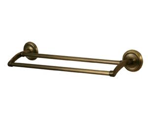 Bisk 00411 Deco Double Towel Bar in Antique Brass 61 x 67 x 14 x 7.5 cm