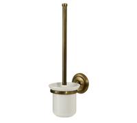 Bisk 00412 Deco Toilet Brush and Holder Set in Antique Brass, 12 x 16 x 40 cm