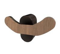 Bisk Matte Black/brown Double Hook Towel Hanger Wall Mounted Wc Bathroom Accessories