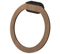 Bisk Matte Black/brown Oval Towel Holder Ring Wall Mounted Wc Bathroom Accessories