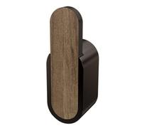 Bisk Matte Black/brown Single Hook Towel Hanger Wall Mounted Wc Bathroom Accessories