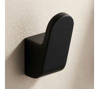 Bisk Single Hook Hanger Wall Dressing-Gown Towel Bathroom Black Powder Coated Zamak