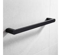 Bisk Single Towel Bath Bar Hanger Wall Mounted Bathroom Black Powder Coated Zamak