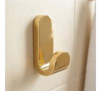Bisk Small Single Towel Hanger Bathroom Gold Colour Finished Zamak Wall Mounted