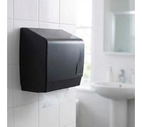 Bisk Wall Mounted Bathroom Hand Paper Towel Tissue Dispenser Box Industrial Black Abs